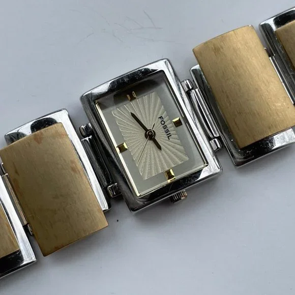 Fossil F2 Women Wristwatch Analog Quartz Ladies Gold/Silver Watch ES-1866 - Picture 8 of 10